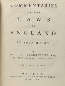 Commentaries on the Laws of England by William Blackstone