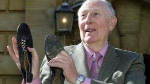 Sir Roger with his history-making running spikes